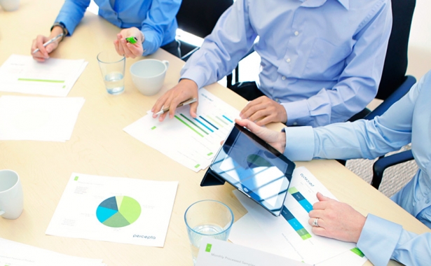 hand pointing at data graph